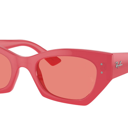 Ray-Ban ZENA RB4430F Irregular Sunglasses  676084-Red Cherry 52-145-22 - Color Map Red