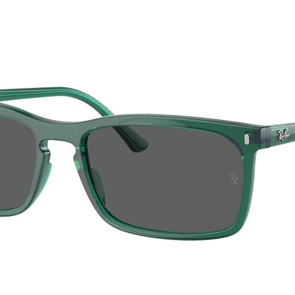 Ray-Ban RB4435 Rectangle Sunglasses  6615B1-Transparent Green 59-145-18 - Color Map Green