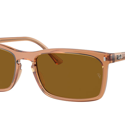 Ray-Ban RB4435 Rectangle Sunglasses  676433-Transparent Brown 56-145-18 - Color Map Brown