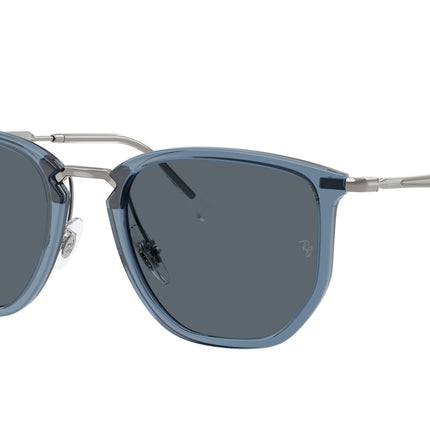 Ray-Ban RB4451 Irregular Sunglasses  6803R5-Transparent Blue 53-145-20 - Color Map Blue
