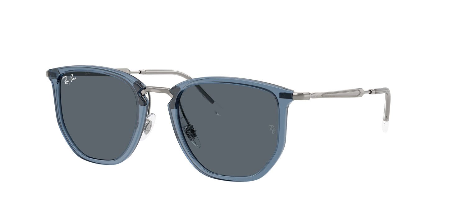 Ray-Ban RB4451 Irregular Sunglasses  6803R5-Transparent Blue 53-145-20 - Color Map Blue