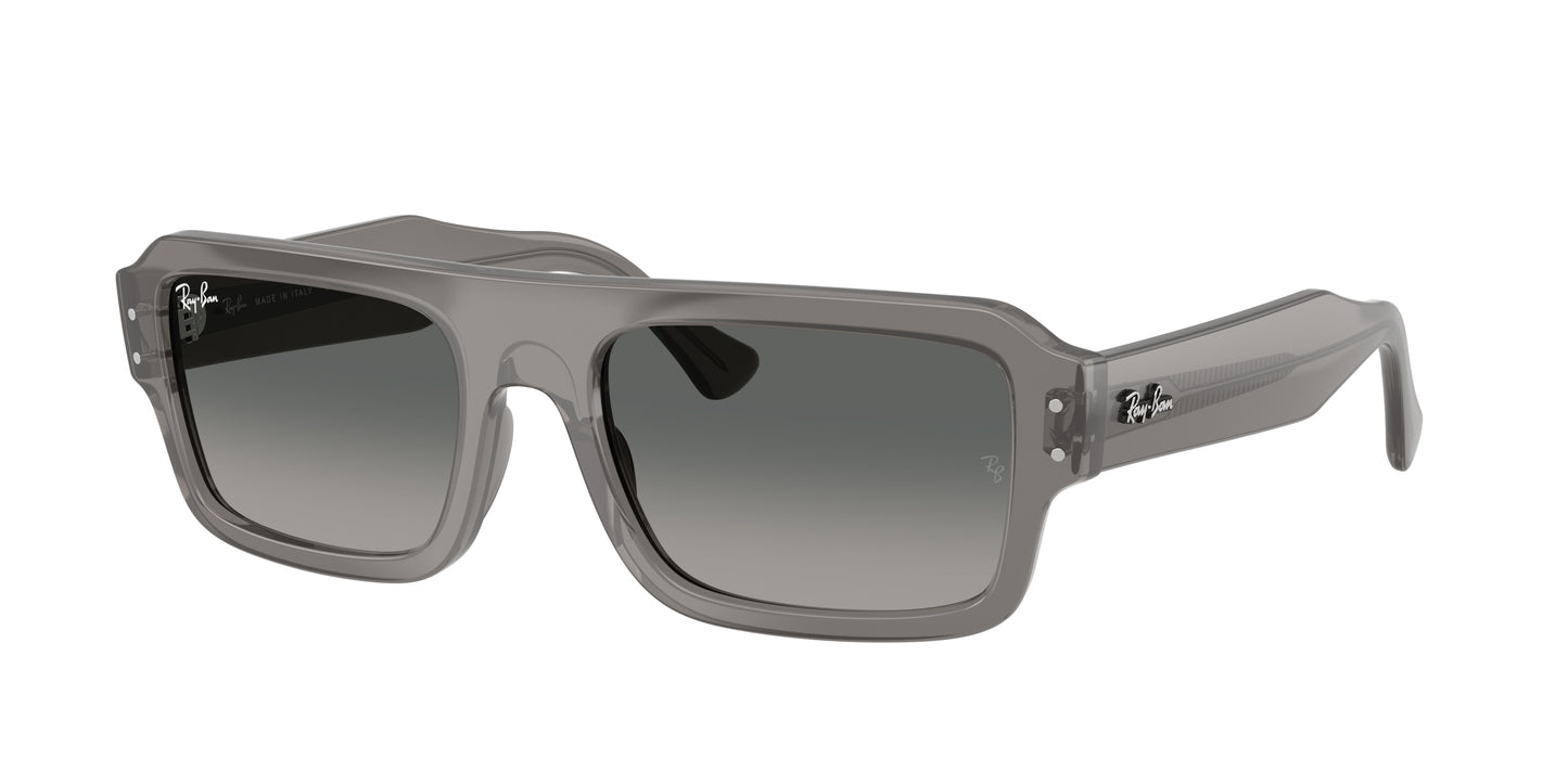 Ray-Ban FLACKO RB4454 Rectangle Sunglasses  680571-Transparent Grey 56-145-20 - Color Map Grey