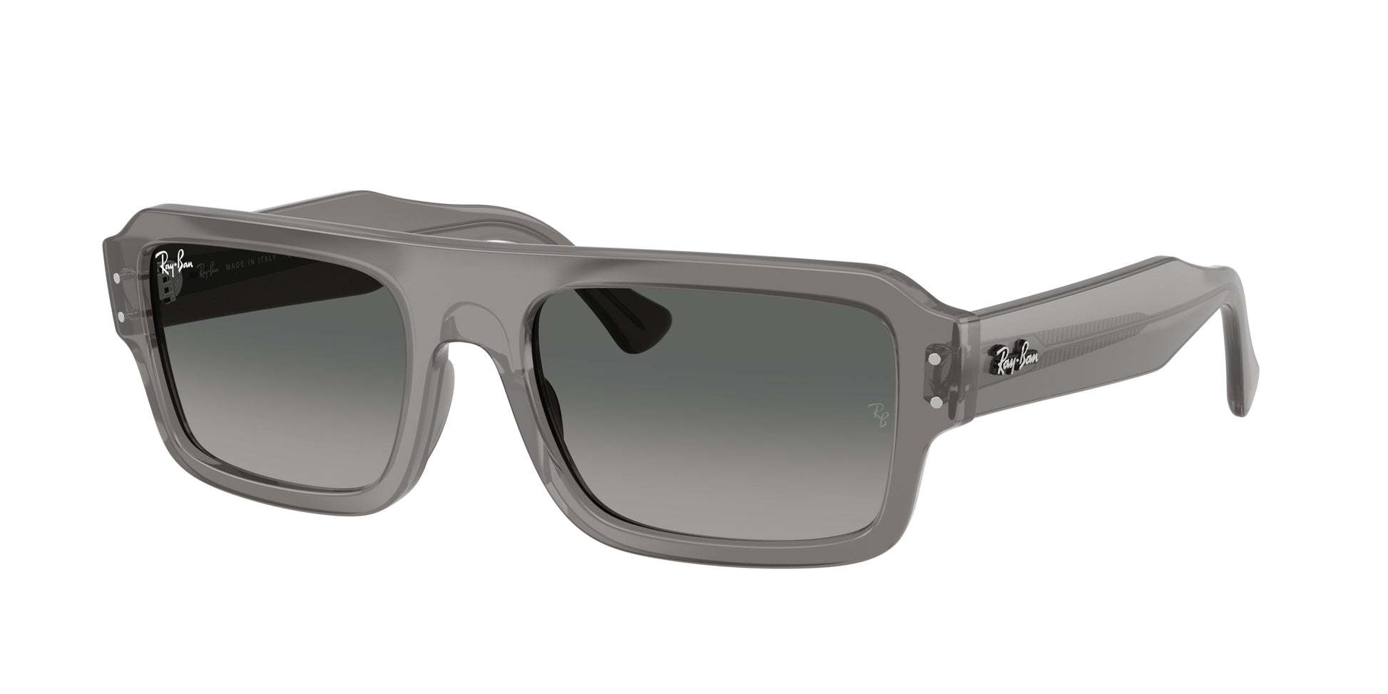 Ray-Ban FLACKO RB4454 Rectangle Sunglasses  680571-Transparent Grey 56-145-20 - Color Map Grey