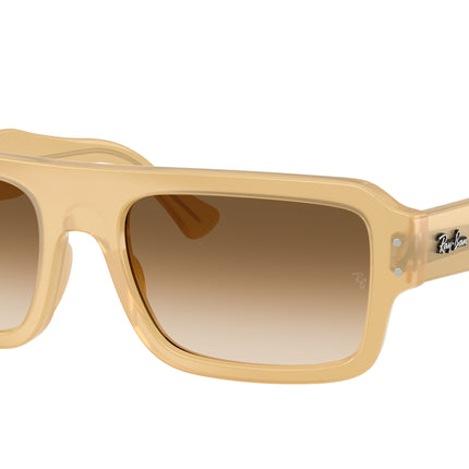 Ray-Ban FLACKO RB4454 Rectangle Sunglasses  680651-Transparent Beige 56-145-20 - Color Map Brown