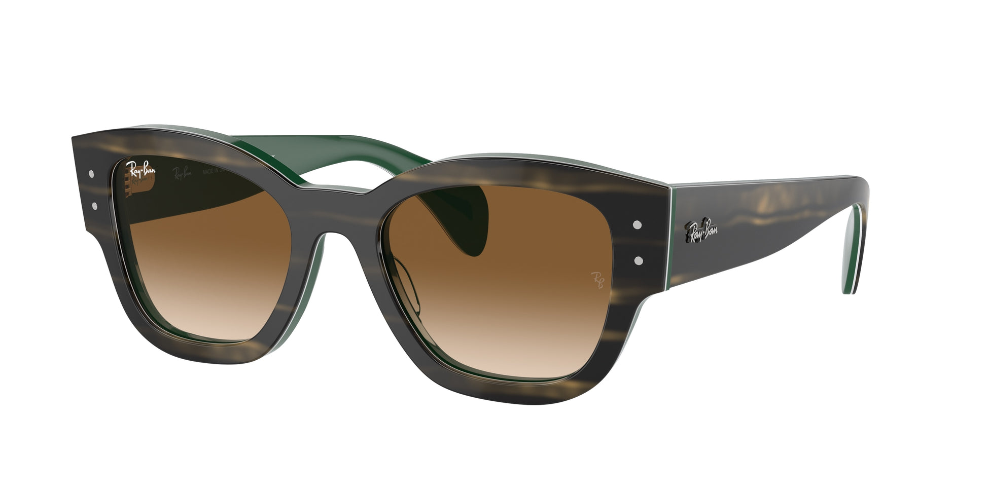 Ray-Ban JORGE RB7681S Square Sunglasses  140251-Striped Green On Green 52-145-20 - Color Map Green