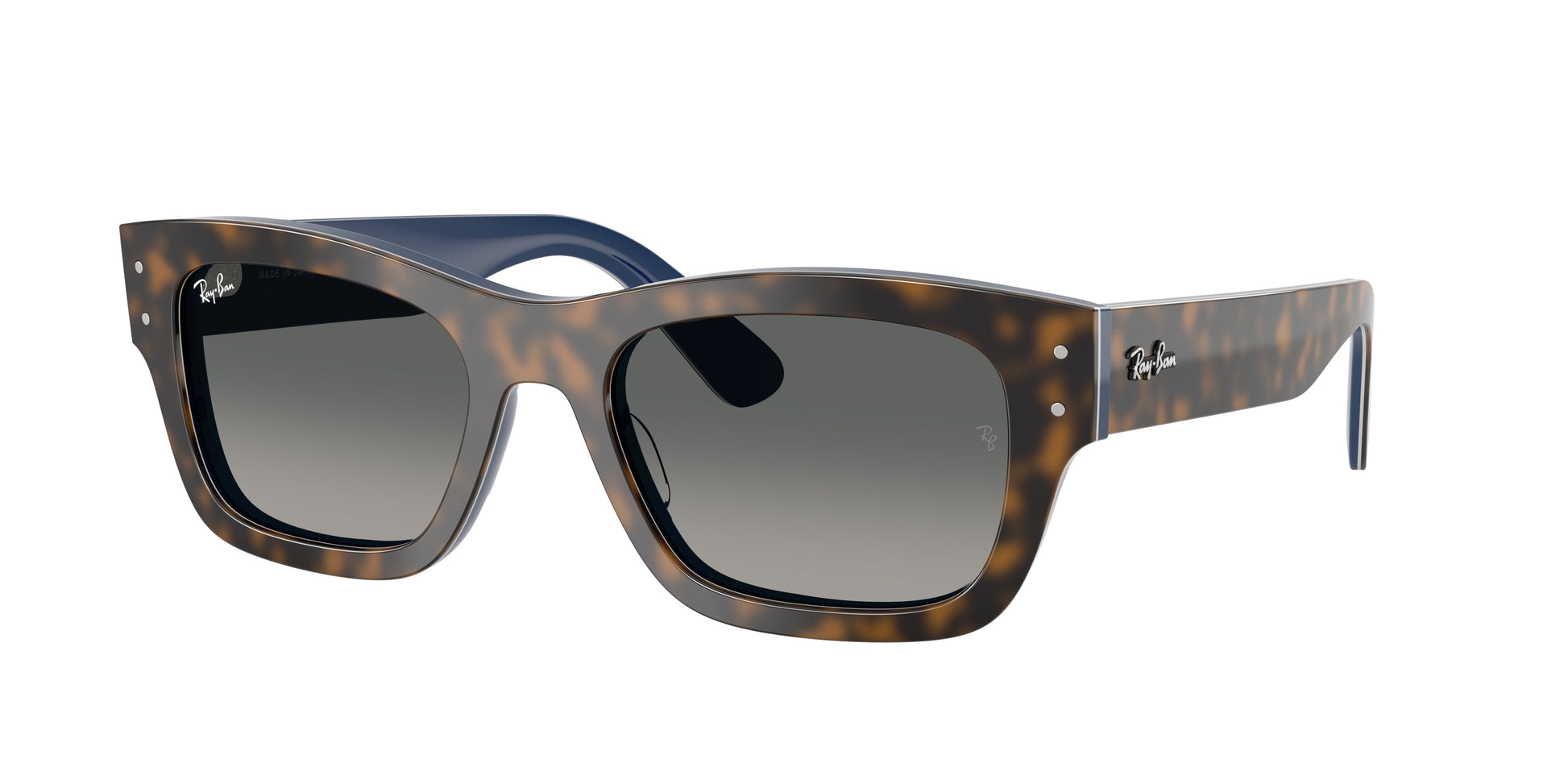 Ray-Ban JOSEPH RB7683S Rectangle Sunglasses  140171-Havana Grey On Gradient Blue 55-145-20 - Color Map Grey