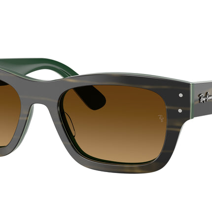 Ray-Ban JOSEPH RB7683S Rectangle Sunglasses  140285-Striped Green On Green 55-145-20 - Color Map Green