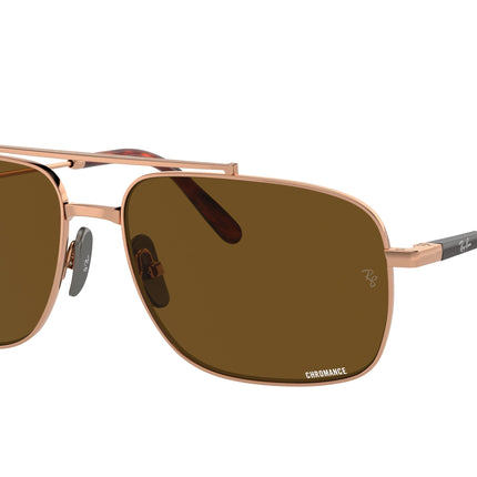 Ray-Ban MICHAEL TITANIUM RB8096 Pillow Sunglasses  9266AN-Light Brown 59-145-15 - Color Map Brown