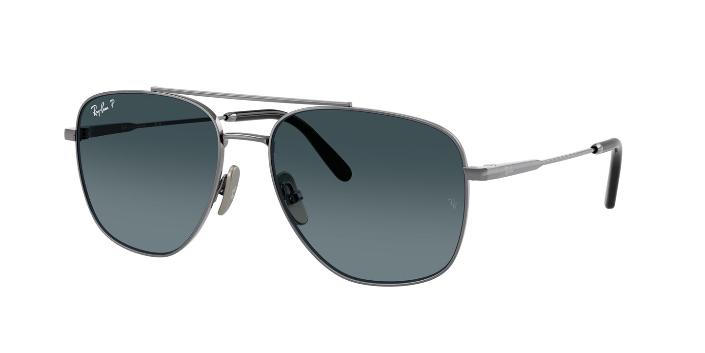 Ray-Ban WILLIAM TITANIUM RB8097 Square Sunglasses  165/S3-Gunmetal 59-145-17 - Color Map Grey