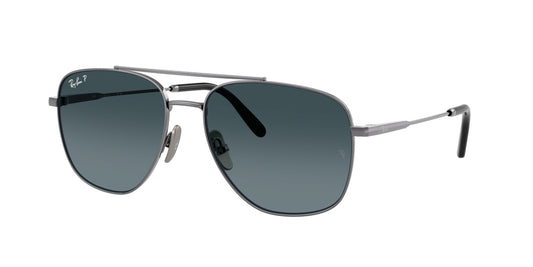 Ray-Ban WILLIAM TITANIUM RB8097 Square Sunglasses  165/S3-Gunmetal 59-145-17 - Color Map Grey