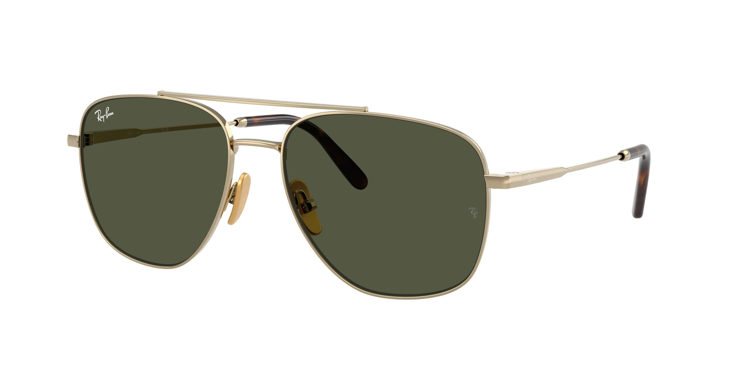 Ray-Ban WILLIAM TITANIUM RB8097 Square Sunglasses  926531-Arista Gold 59-145-17 - Color Map Gold