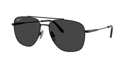 Ray-Ban WILLIAM TITANIUM RB8097 Square Sunglasses  926748-Black 59-145-17 - Color Map Black