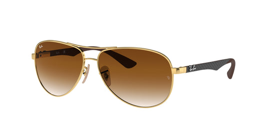 Ray-Ban CARBON FIBRE RB8313 Pilot Sunglasses  001/51-Arista Gold 61-140-13 - Color Map Gold