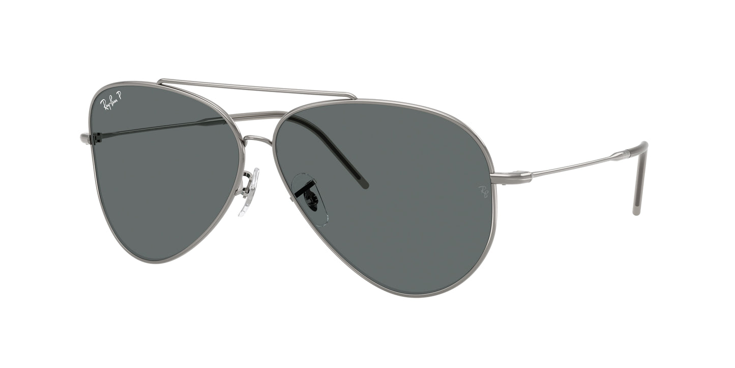 Ray-Ban AVIATOR REVERSE RBR0101S Pilot Sunglasses  004/81-Gunmetal 62-145-11 - Color Map Grey