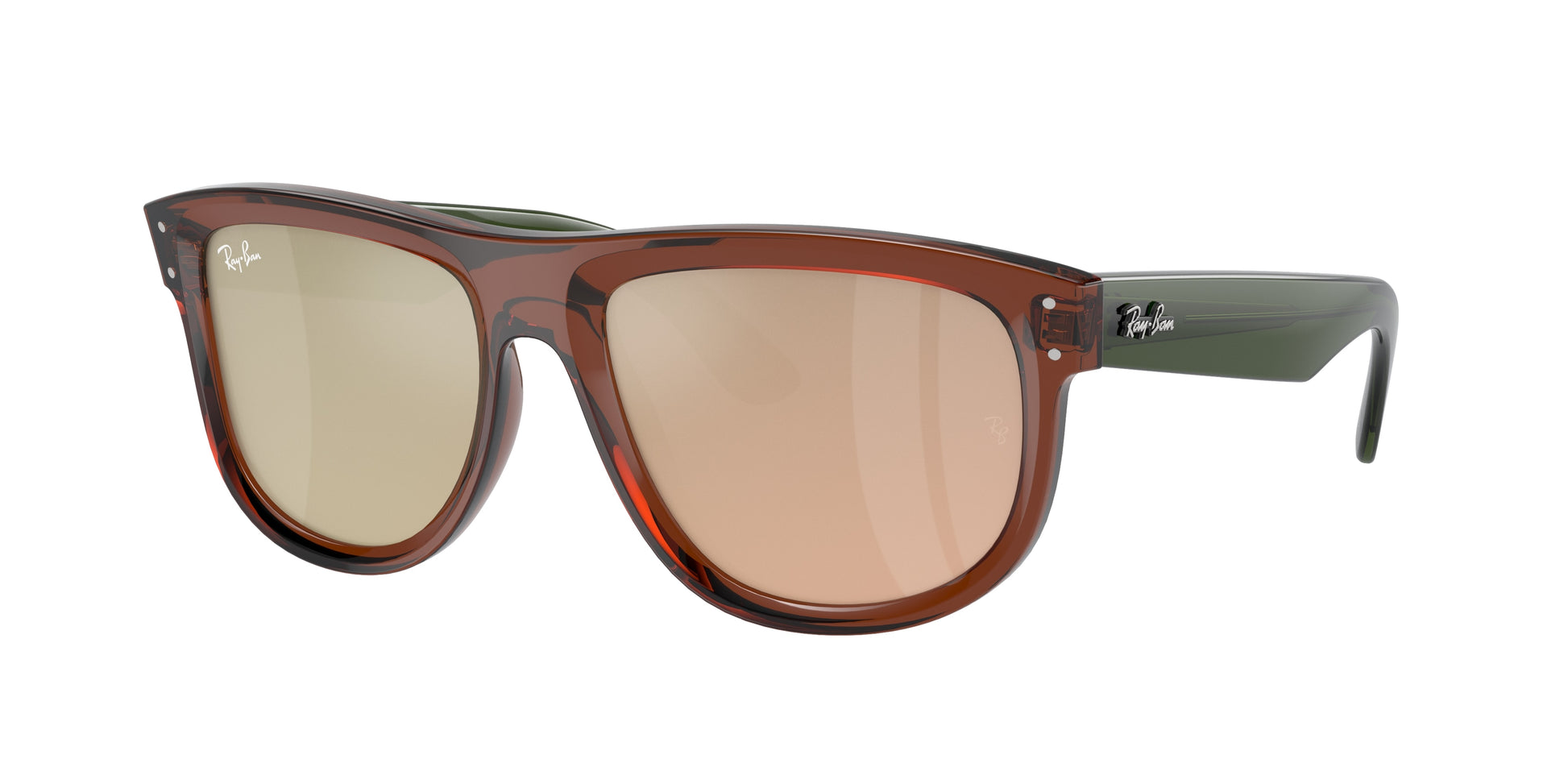Ray-Ban BOYFRIEND REVERSE RBR0501S Square Sunglasses  67102O-Transparent Light Brown 56-145-18 - Color Map Brown
