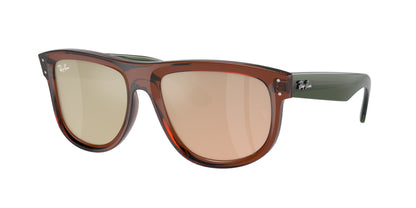 Ray-Ban BOYFRIEND REVERSE RBR0501S Square Sunglasses  67102O-Transparent Light Brown 56-145-18 - Color Map Brown