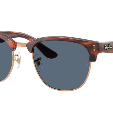 Ray-Ban CLUBMASTER REVERSE RBR0504S Square Sunglasses  13983A-Striped Havana On Rose Gold 54-145-21 - Color Map Gold