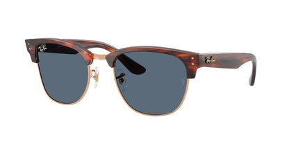 Ray-Ban CLUBMASTER REVERSE RBR0504S Square Sunglasses  13983A-Striped Havana On Rose Gold 54-145-21 - Color Map Gold