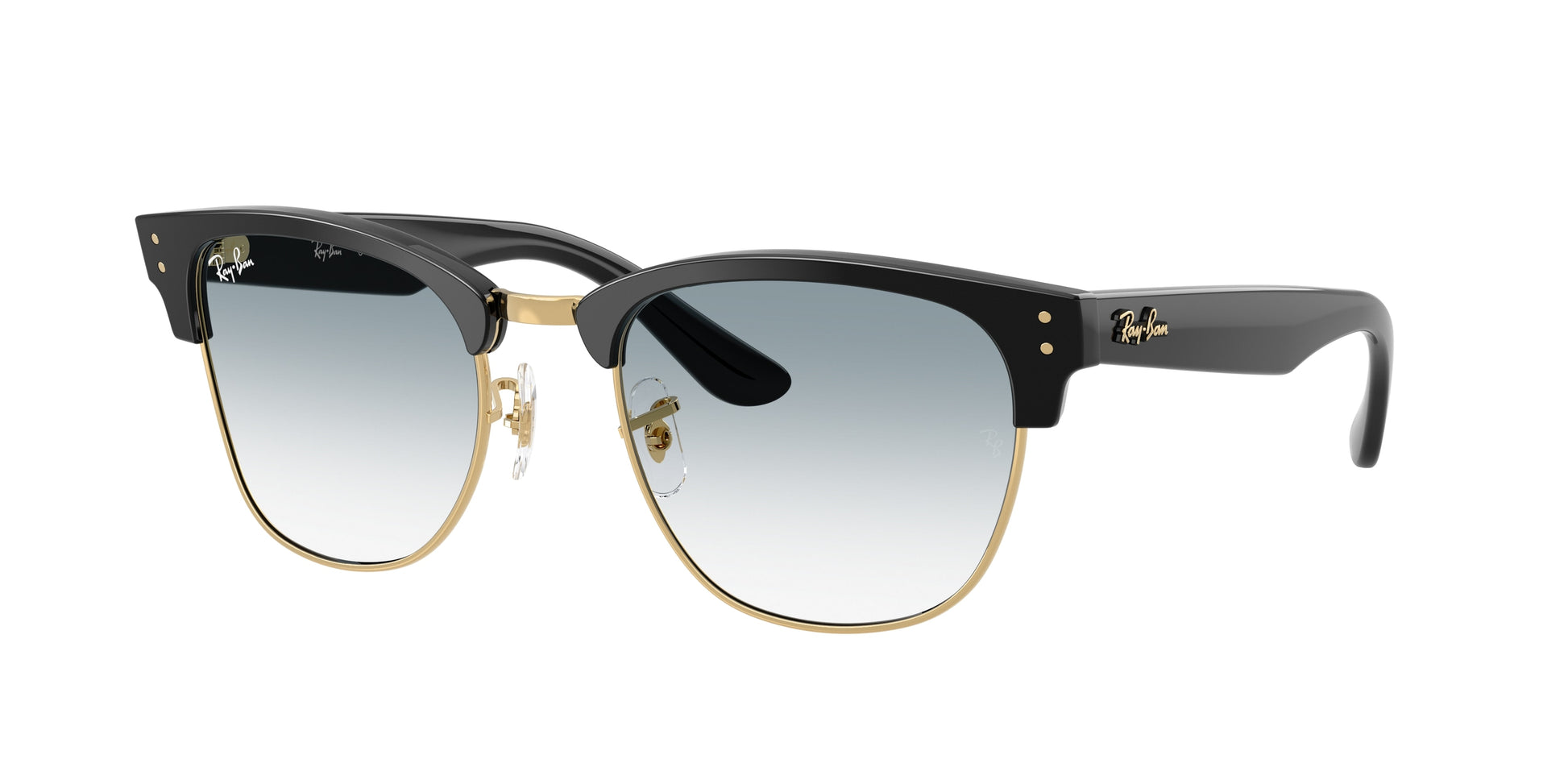 Ray-Ban CLUBMASTER REVERSE RBR0504S Square Sunglasses  667779-Black On Gold 54-145-21 - Color Map Black