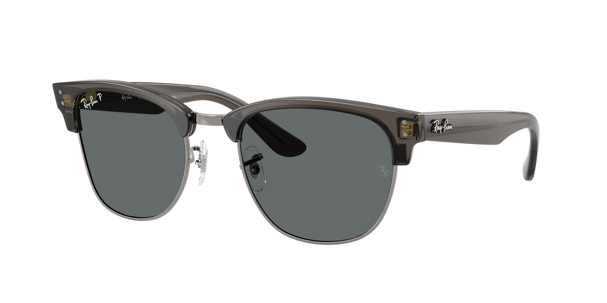 Ray-Ban CLUBMASTER REVERSE RBR0504S Square Sunglasses  670781-Transparent Dark Grey On Gunmetal 54-145-21 - Color Map Grey