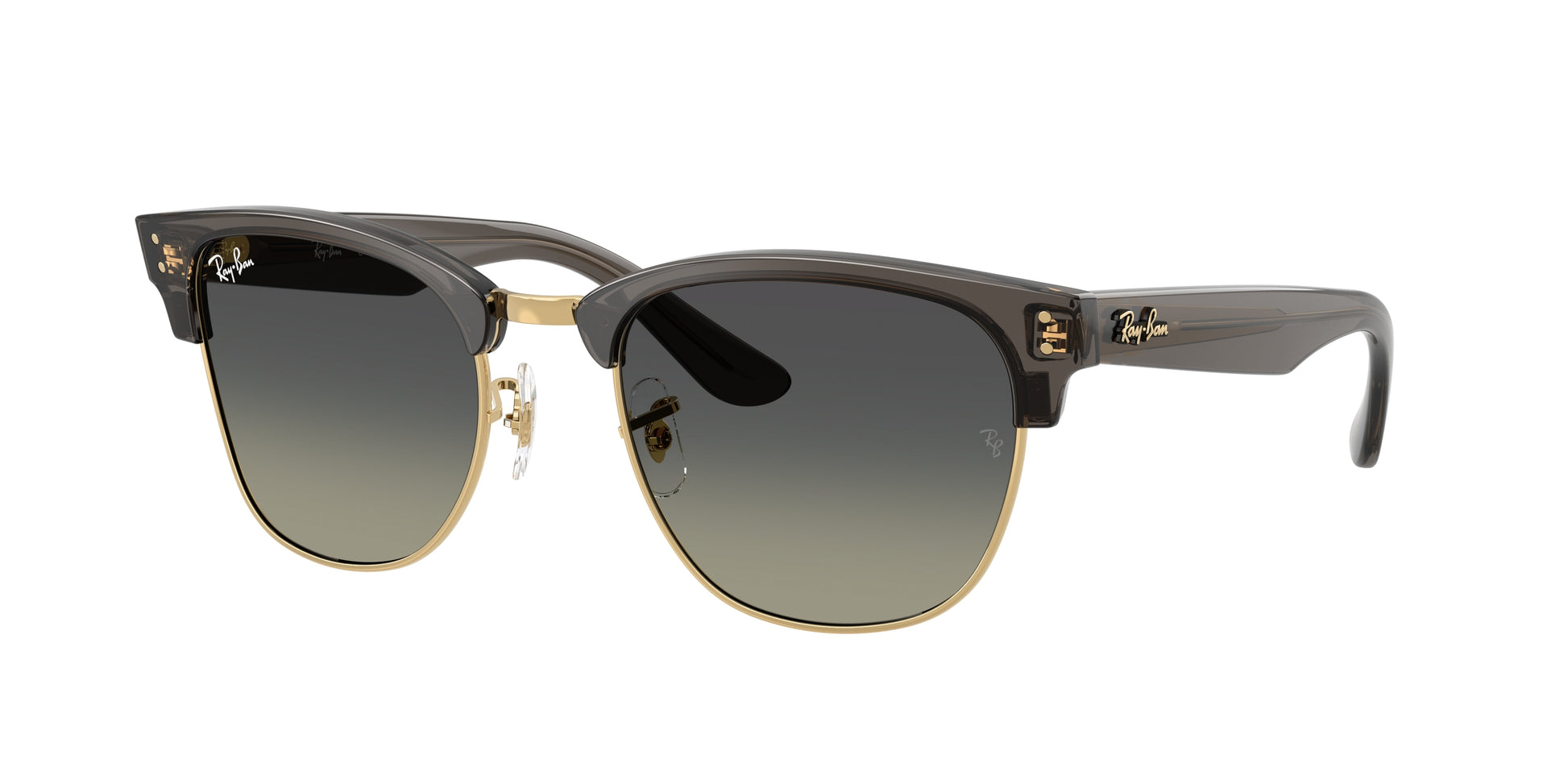 Ray-Ban CLUBMASTER REVERSE RBR0504S Square Sunglasses  682911-Transparent Dark Grey On Gold 54-145-21 - Color Map Grey