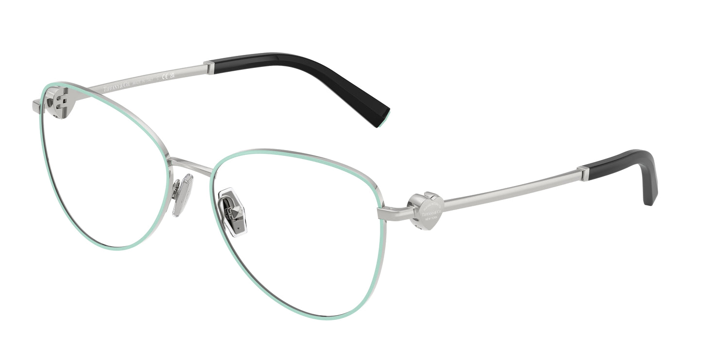 Tiffany TF1163B Pilot Eyeglasses  6151-Tiffany Blue On Silver 56-140-16 - Color Map Blue