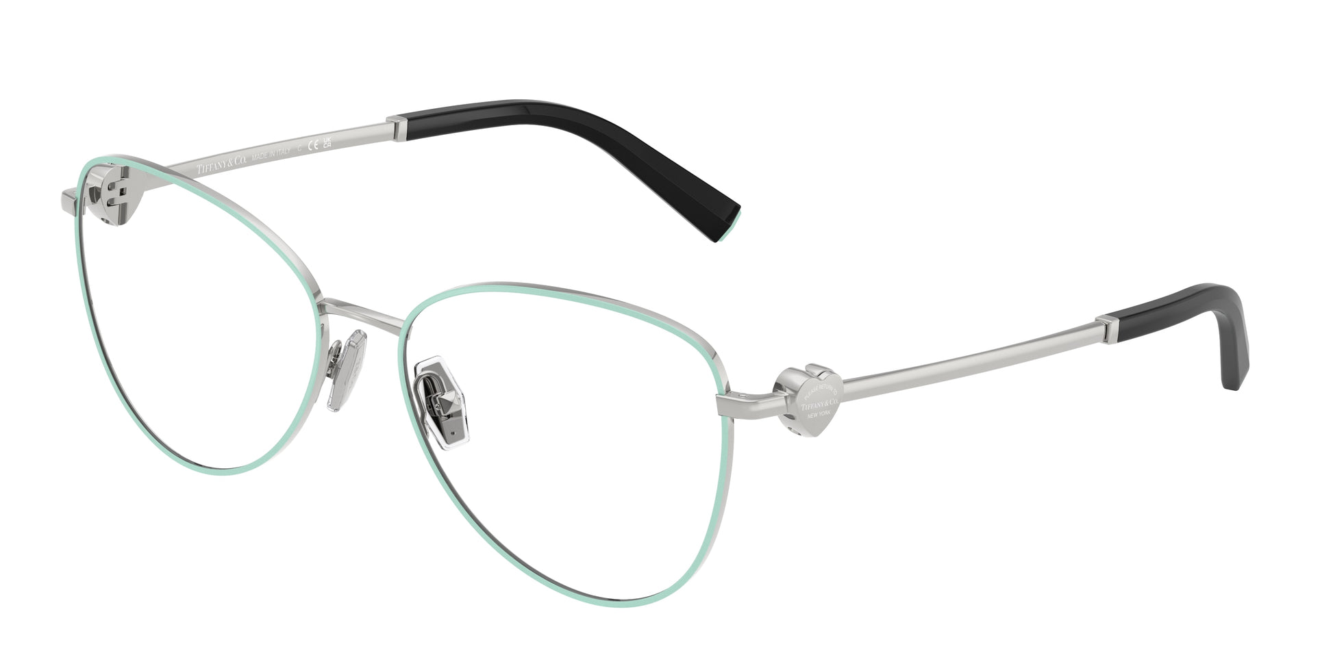 Tiffany TF1163B Pilot Eyeglasses  6151-Tiffany Blue On Silver 56-140-16 - Color Map Blue