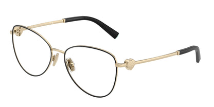 Tiffany TF1163B Pilot Eyeglasses  6164-Black On Pale Gold 56-140-16 - Color Map Black