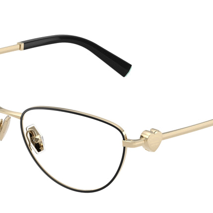 Tiffany TF1164B Oval Eyeglasses  6164-Black On Pale Gold 56-140-16 - Color Map Black