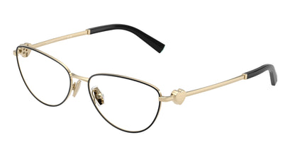 Tiffany TF1164B Oval Eyeglasses  6164-Black On Pale Gold 56-140-16 - Color Map Black
