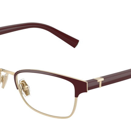Tiffany TF1168 Pillow Eyeglasses  6185-Burgundy On Pale Gold 53-140-17 - Color Map Violet