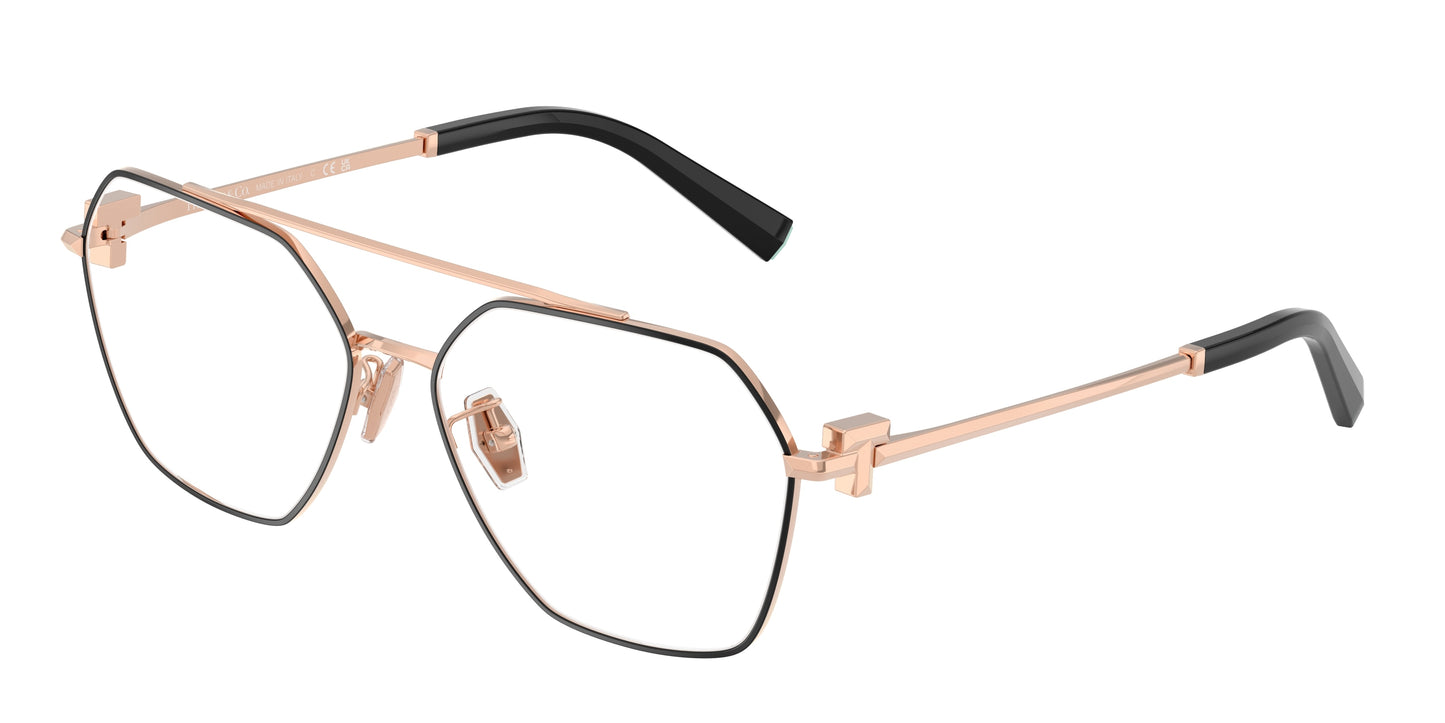 Tiffany TF1169 Irregular Eyeglasses  6105-Black On Rose Gold 57-140-15 - Color Map Black