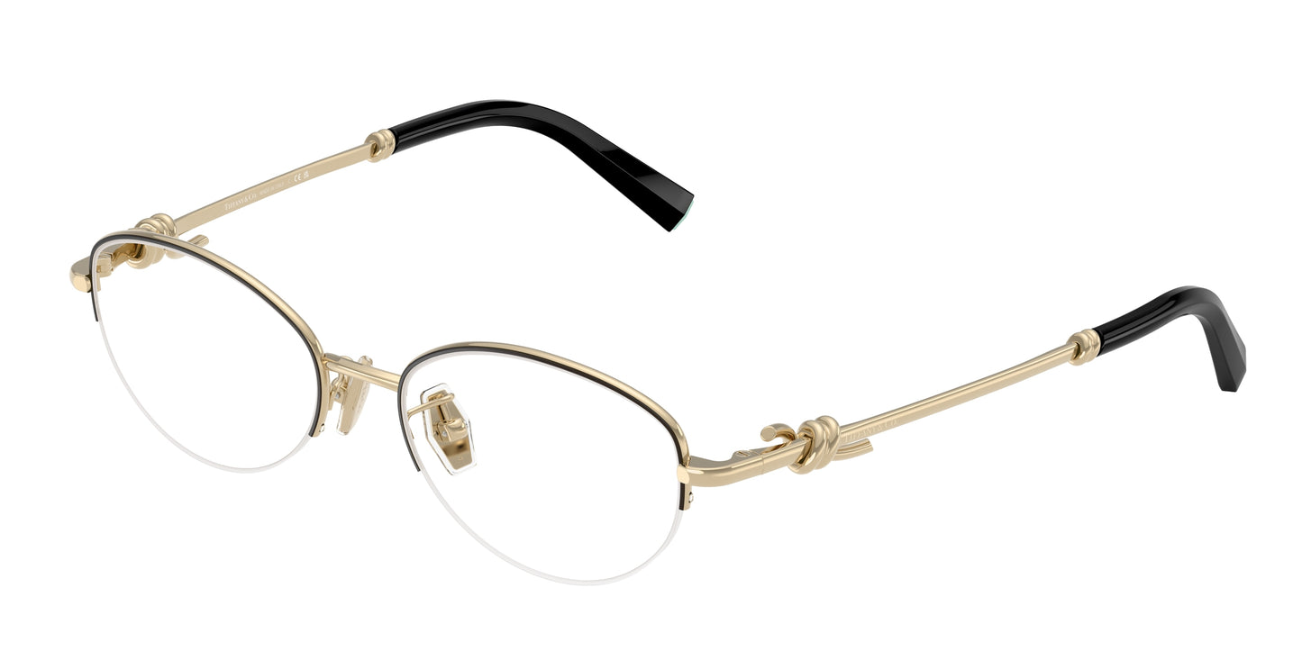 Tiffany TF1171D Oval Eyeglasses  6164-Black On Pale Gold 51-140-17 - Color Map Black