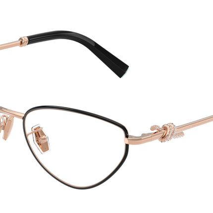 Tiffany TF1172B Cat Eye Eyeglasses  6162-Black On Rose Gold 54-140-16 - Color Map Black