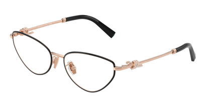 Tiffany TF1172B Cat Eye Eyeglasses  6162-Black On Rose Gold 54-140-16 - Color Map Black