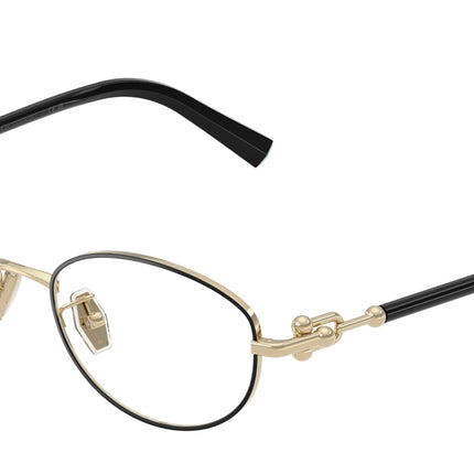 Tiffany TF1176D Oval Eyeglasses  6164-Black On Pale Gold 51-140-18 - Color Map Black