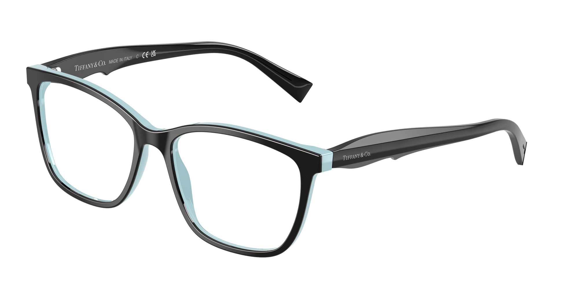 Tiffany TF2175 Square Eyeglasses  8055-Black On Tiffany Blue 54-140-16 - Color Map Black