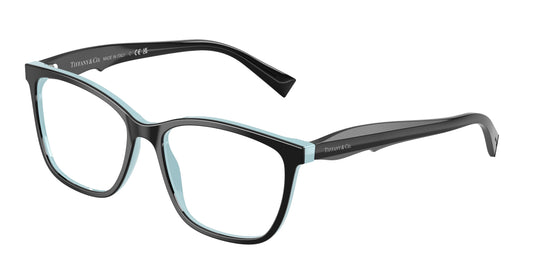Tiffany TF2175 Square Eyeglasses  8055-Black On Tiffany Blue 54-140-16 - Color Map Black