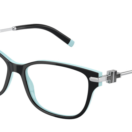 Tiffany TF2207 Rectangle Eyeglasses  8055-Black On Tiffany Blue 52-140-15 - Color Map Black