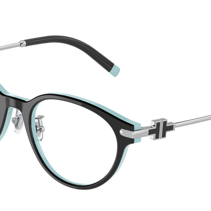 Tiffany TF2218D Oval Eyeglasses  8055-Black On Tiffany Blue 50-140-18 - Color Map Black
