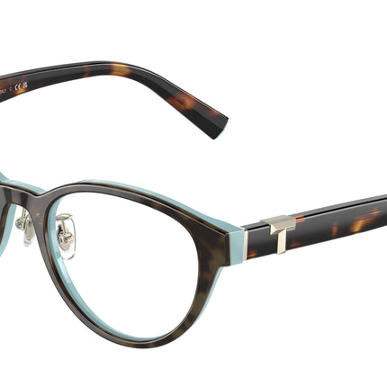 Tiffany TF2236D Oval Eyeglasses  8134-Havana On Tiffany Blue 48-140-17 - Color Map Brown