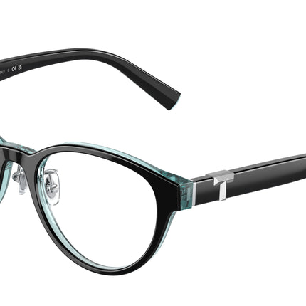 Tiffany TF2236D Oval Eyeglasses  8285-Black On Crystal Tiffany Blue 48-140-17 - Color Map Black