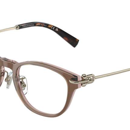 Tiffany TF2237D Pillow Eyeglasses  8255-Brown Transparent On Pink 48-140-18 - Color Map Brown