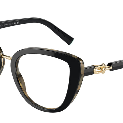 Tiffany TF2242 Cat Eye Eyeglasses  8256-Black On Yellow Havana 52-140-19 - Color Map Black