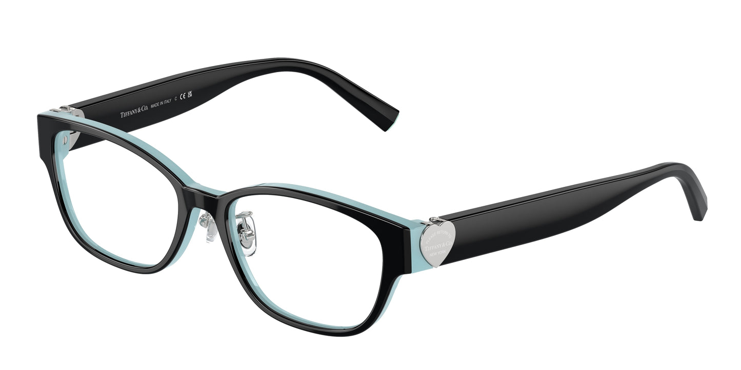 Tiffany TF2243D Pillow Eyeglasses  8055-Black On Tiffany Blue 51-140-16 - Color Map Black
