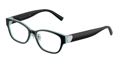 Tiffany TF2243D Pillow Eyeglasses  8055-Black On Tiffany Blue 51-140-16 - Color Map Black