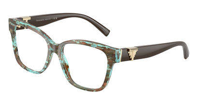 Tiffany TF2246 Square Eyeglasses  8422-Havana Tiffany Blue 54-140-16 - Color Map Tortoise