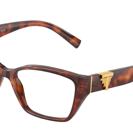 Tiffany TF2247 Rectangle Eyeglasses  8002-Havana 52-140-16 - Color Map Tortoise