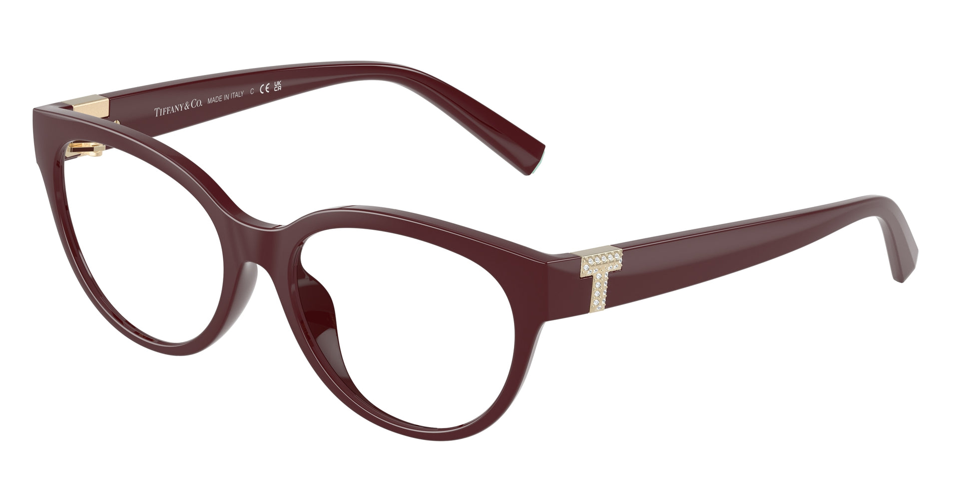 Tiffany TF2258BU Cat Eye Eyeglasses  8389-Burgundy 54-140-17 - Color Map Violet