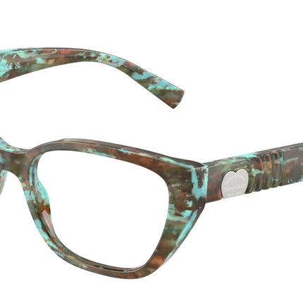 Tiffany TF2259F Cat Eye Eyeglasses  8422-Havana Tiffany Blue 54-140-16 - Color Map Tortoise